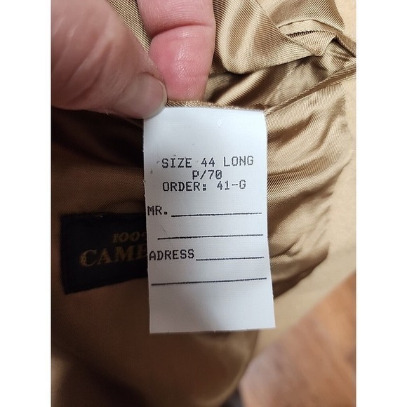 Bill Blass Blazer Mens 44L Tan Camel Hair Black Label Sport Coat Jacket - Picture 11 of 11